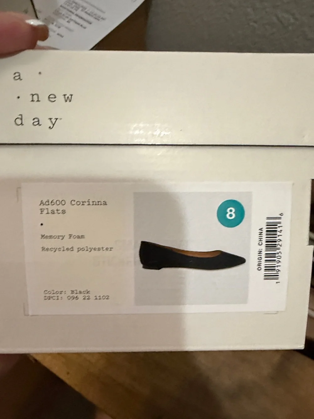 A New Day Pointed Toe Black Suede Women's Flats size 8 - Picture 8 of 9